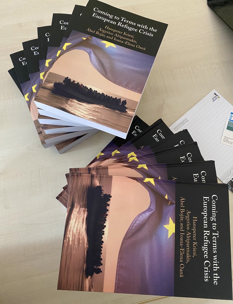 The physical copies are here @ERC_SOLID! If you’re interested in #immigration, the #refugee crisis, or #EU integration, don’t forget about our book launch event today at 12:00 at @EUI_Schuman and on Zoom with @AndrewPGeddes and @natascha_zaun: eui.eu/events?id=5665…