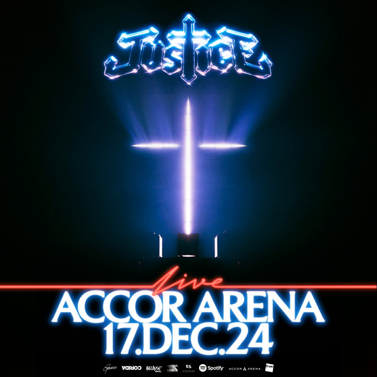 JUSTICE Live! @ Accor Arena Paris 🇫🇷 17/12/24 Prenez vos places ici ⬇︎ justice.francebillet.com