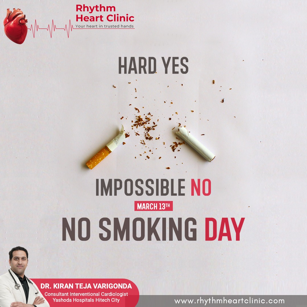 Your heart's enemy is in your hands. Crush it before it crushes your heart. Quit smoking.

#NoSmokingDay #March13th #HeartHealth #QuitSmoking #SmokeFreeLife 
#HealthyHeart #BeSmokeFree #CardioCare #BreatheEasy #LungLove #BeatHeartDisease 

rhythmheartclinic.com