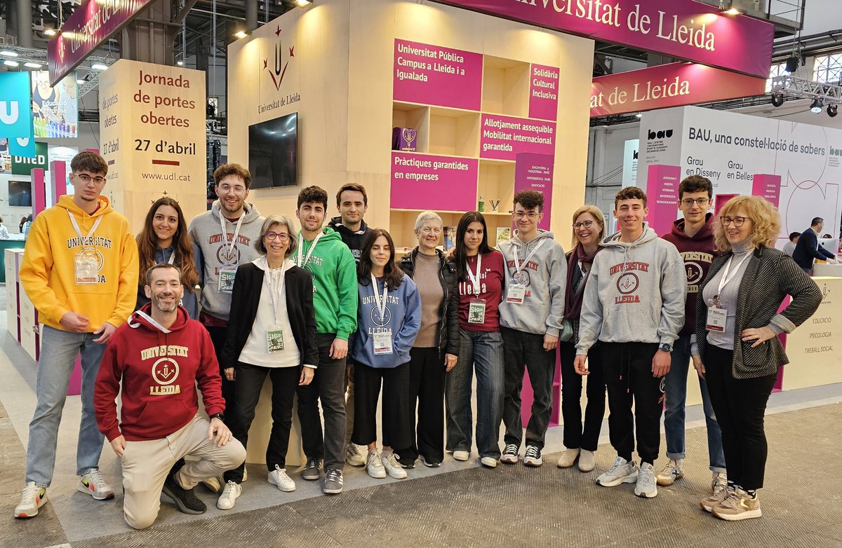 holaudl's tweet photo. Tot apunt al nostre estand del Saló de l'Ensenyament! Des d'ara mateix i fins diumenge serem al pavelló 1 del @saloensenyament per explicar-vos tota la nostra oferta de graus! Us hi esperem! #JosocUdL https://t.co/fnOZ3si6Dd