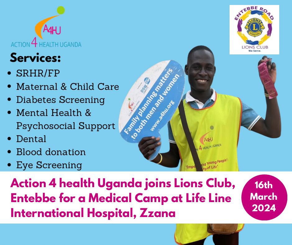 The @action4hU youth truck will be supporting a medical camp in Zzana on the 16th. For those in and around the area, save the date! The youth truck aims to bring health services closer to youth and their communities.