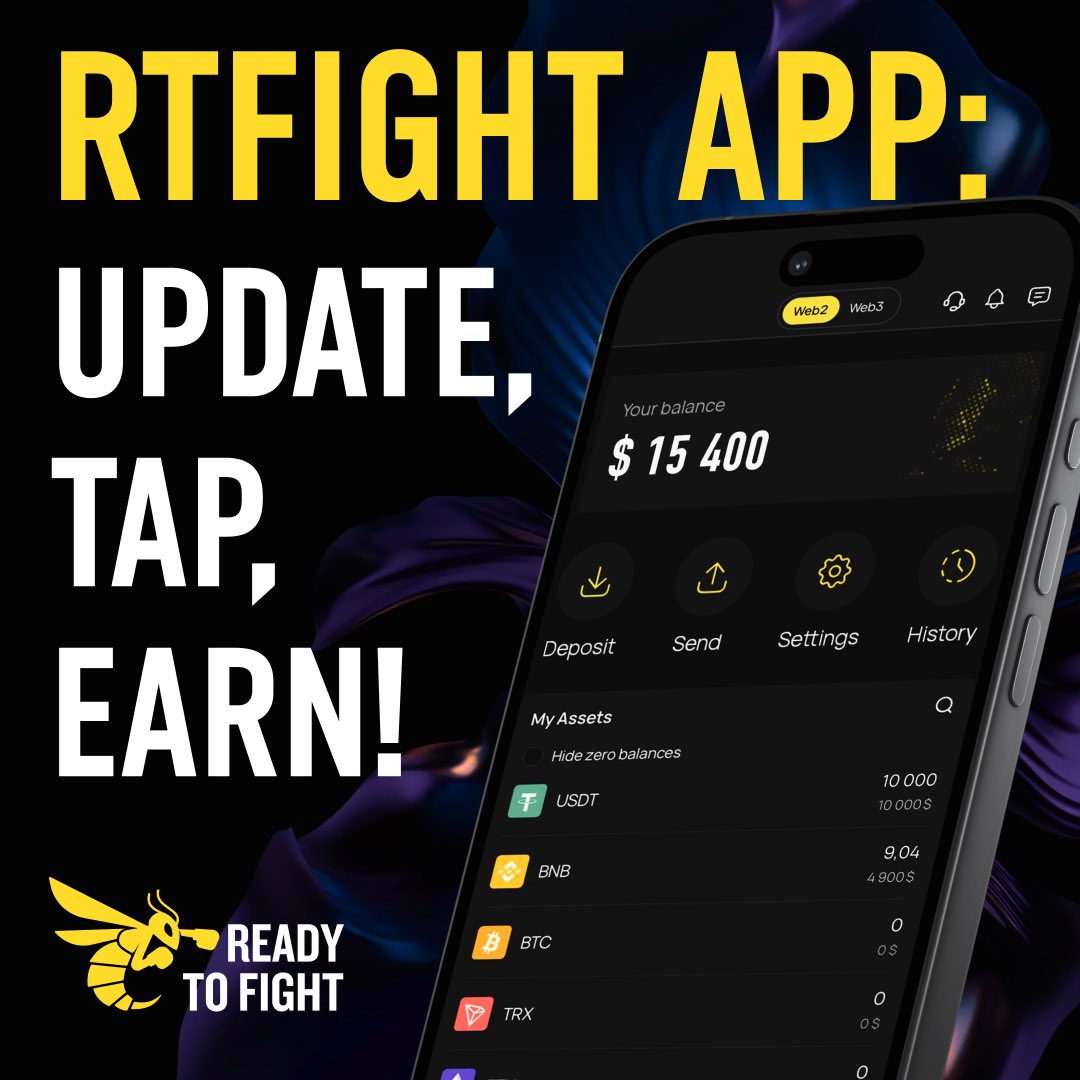 🐝 RTFight App: Exciting Update Alert! Following our latest blockchain update, we've just rolled out a fantastic new feature you won't want to miss. Here's what you need to do: • Update the RTFight app right away! • Scroll to the bottom of your Web3 wallet section. • Find…