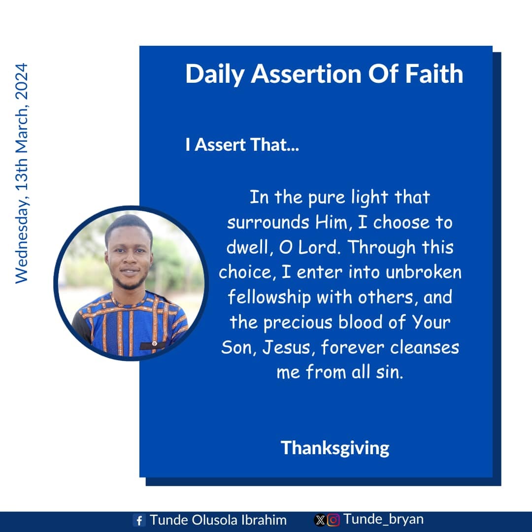 TLightHouseHubb's tweet photo. In the pure light that surrounds Him, I choose to dwell, O Lord. Through this choice, I enter into unbroken fellowship with others, and the precious blood of Your Son, Jesus, forever cleanses me from all sin.
#WednesdayConfession https://t.co/6lF2wbzfHU