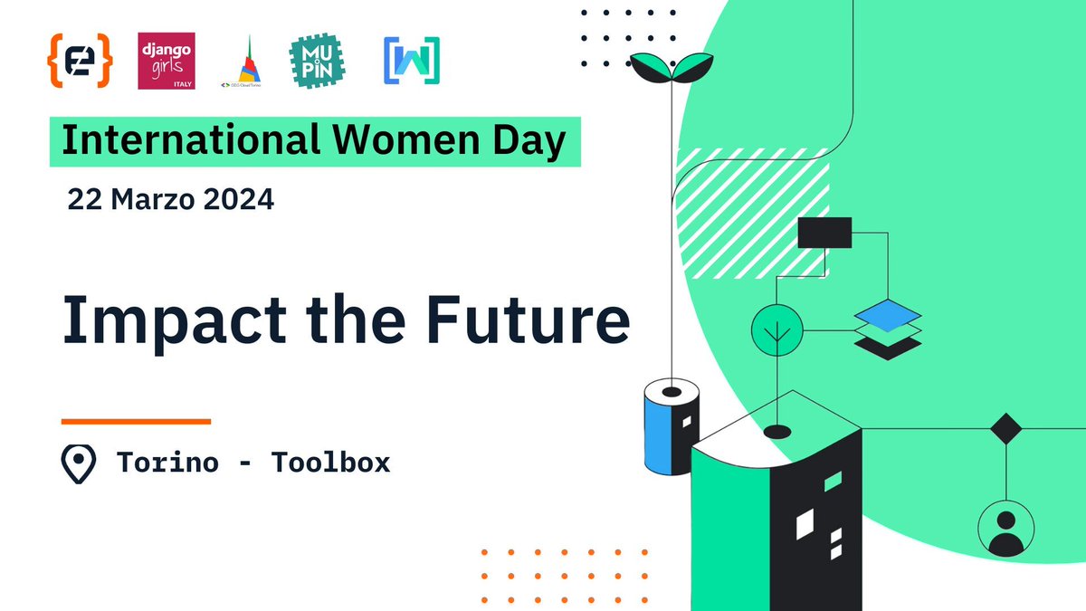 djangogirls IT (@djangogirlsit) on Twitter photo 📢 Il 22 Marzo saremo all'evento #IWD2024 - "Impact the future" insieme a @codemotionIT, @GDGCloudTorino, <a href="/Mupin_It/">Museo Piemontese dell’Informatica</a> e <a href="/WomenTechmakers/">Women Techmakers</a> per parlare della responsabilità di avere un impatto sul futuro della tecnologia.
Partecipa 👉 bit.ly/4cg3gRo
#WTMImpacttheFuture 📢 Il 22 Marzo saremo all'evento #IWD2024 - "Impact the future" insieme a @codemotionIT, @GDGCloudTorino, <a href="/Mupin_It/">Museo Piemontese dell’Informatica</a> e <a href="/WomenTechmakers/">Women Techmakers</a> per parlare della responsabilità di avere un impatto sul futuro della tecnologia.
Partecipa 👉 bit.ly/4cg3gRo
#WTMImpacttheFuture