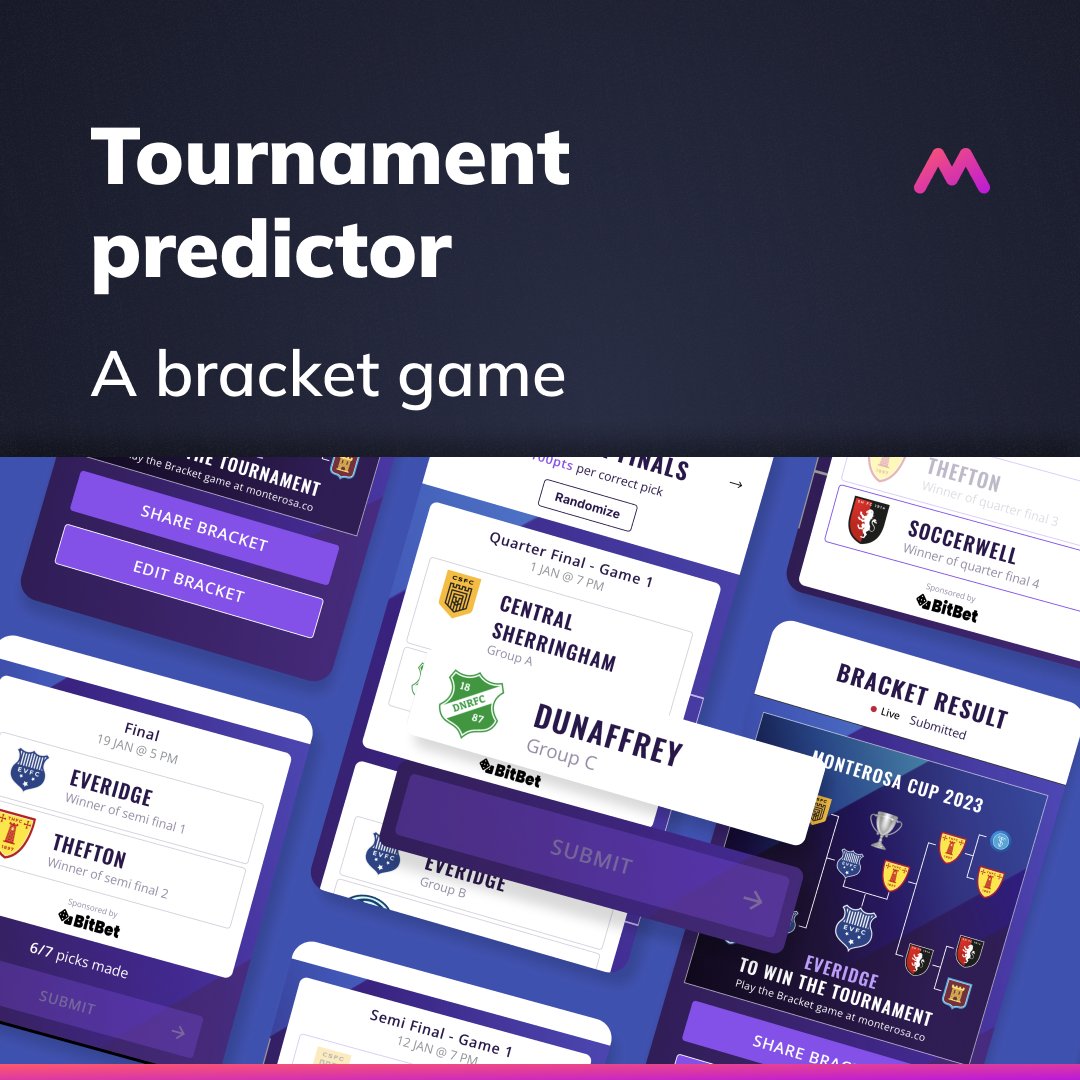 🎯 Give pre-tournament engagement a boost with our flexible new bracket game! Our demo Experience features options to: 🔀 Randomise picks 📲 Share results 📄 Add data capture forms to drive conversion Try it out: hubs.ly/Q02p8kPp0 #BracketGame #Predictors