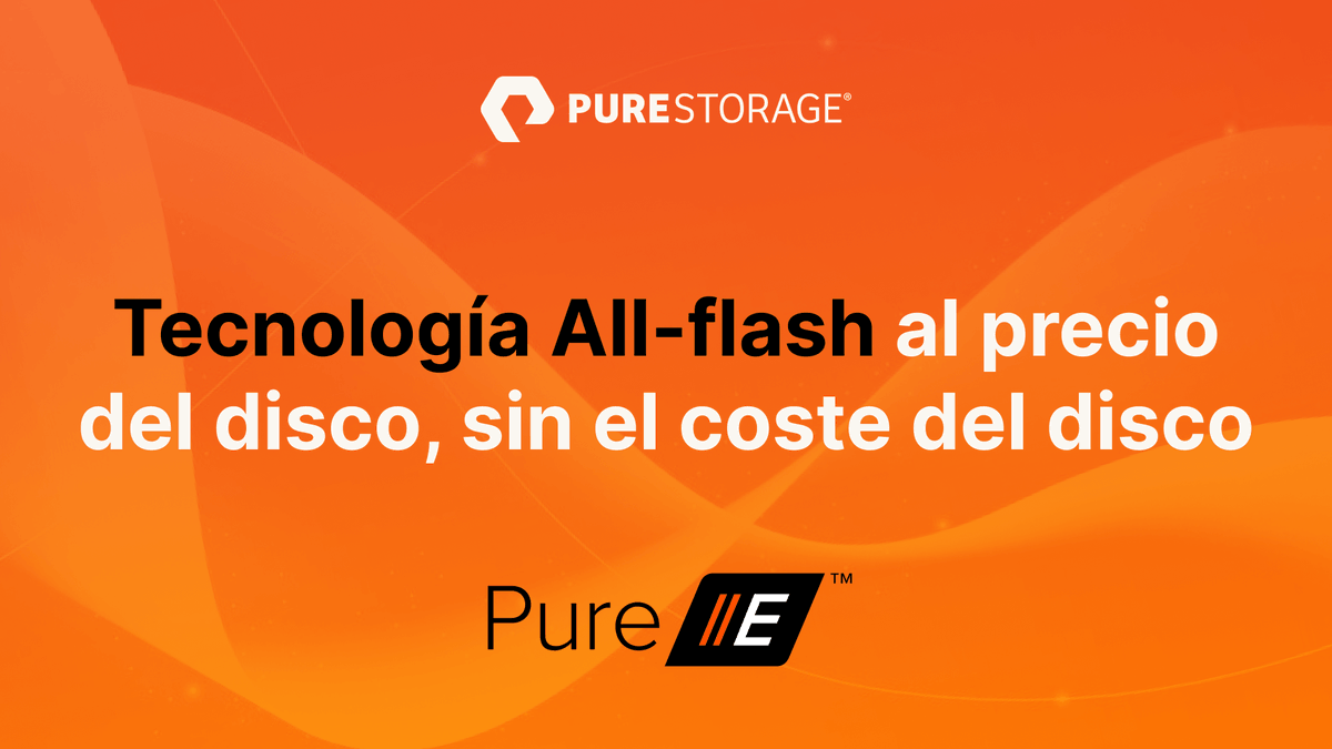 La familia Pure//E es una plataforma de almacenamiento all-flash optimizada para gestionar el crecimiento de los datos de un modo eficiente, sencillo y sostenible, con la mejor experiencia de usuario y con los costes operativos más bajos. ⚡️

🔎 bit.ly/3wR1h5A  
.