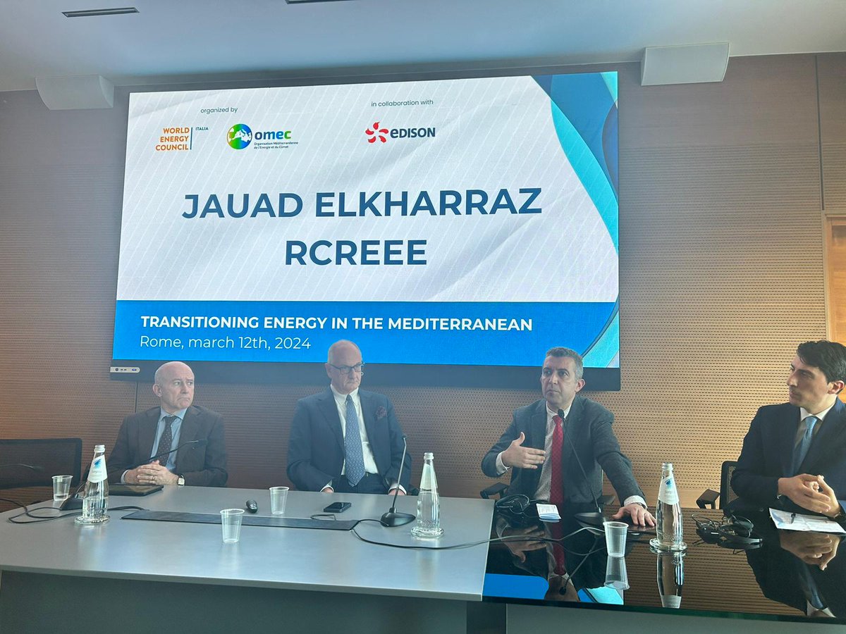 jauelk's tweet image. It was my pleasure to join the workshop organized by #OMEC #WEC_ITALIA #EDISON to discuss #EnergyTransition in the #Mediterranean @RCREEE