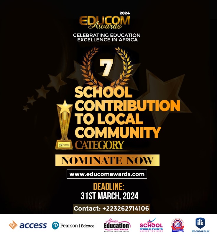 schoolworld3's tweet photo. Submit your nominations for the School Contribution to Local Community in the outstanding EDUCOM Awards

This category recognises schools that have influenced their community and has contributed anyway in their socio-economic status.

Visit https://t.co/9I8EO5sQpS to nominate now https://t.co/VkUI4oseIo