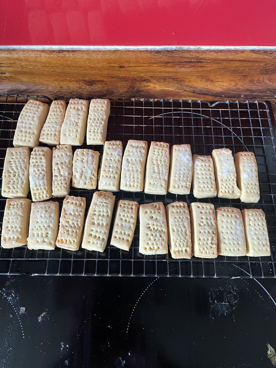 This morning I’m mastering shortbread. I’m about to turn into Ted Lasso.