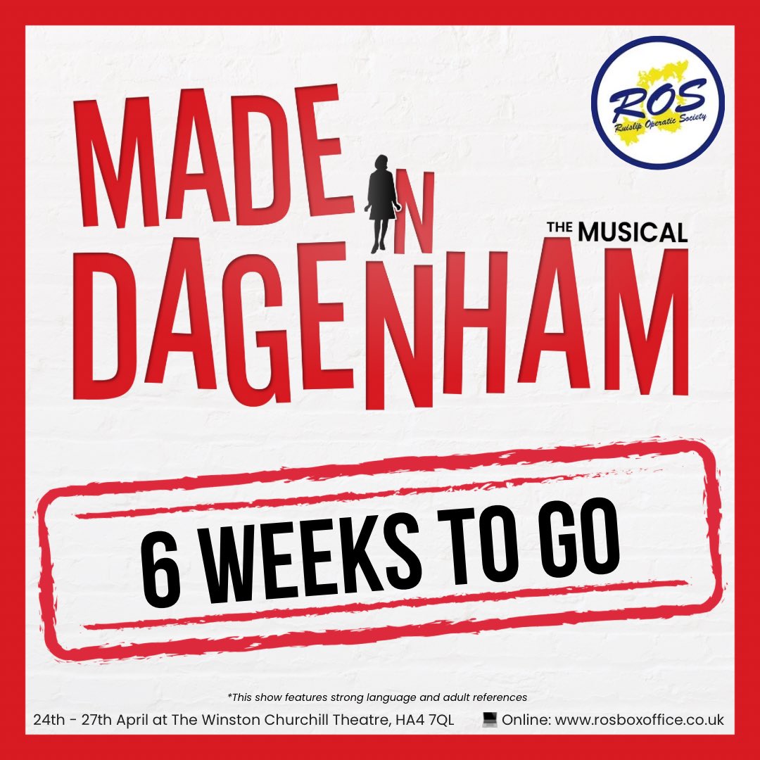 rosmusical's tweet photo. 6 weeks until opening night! 

It’s getting closer, who’s excited? 
💻 Online: https://t.co/QCzkg781Af 
.
.
.
#ruislipoperaticsociety #ros #musicaltheatre #amdram #hillingdon #ruislip #londontheatre #whatsonlondon #ruisliplocal #ruisliploves #winstonchurchilltheatre #musicallover https://t.co/OXGLk8kQGf