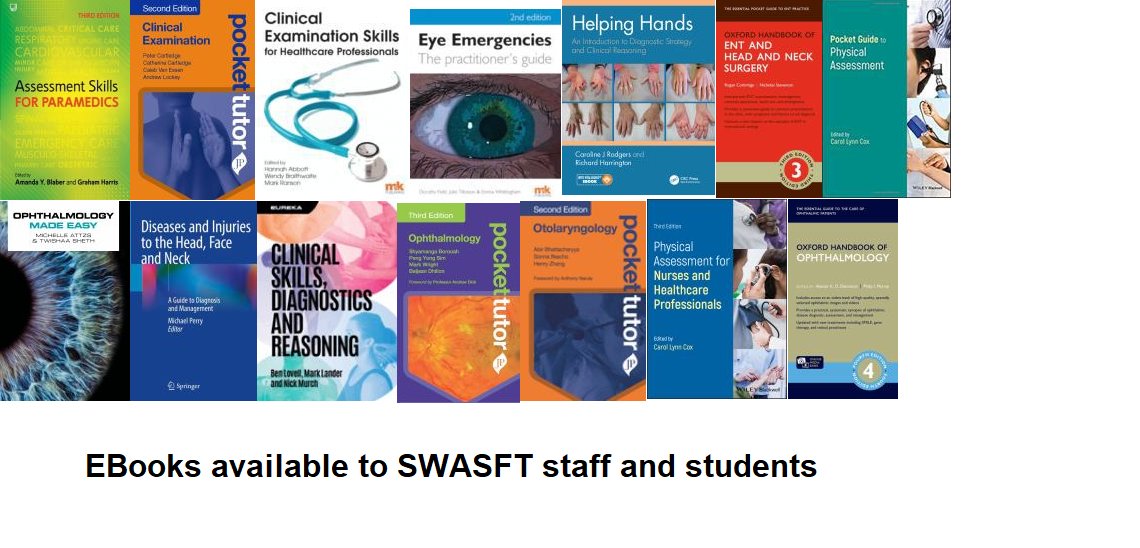 Selection of #HEENT+Physical examination ebooks avail to @swasFT at bit.ly/ebooksHEENT Need #SWAST NHS OpenAthens login openathens.nice.org.uk BMJ BEST Practice specialty pages ENT bestpractice.bmj.com/specialties/23… Ophthalmology bestpractice.bmj.com/specialties/17… Help-library.mailbox@nhs.net