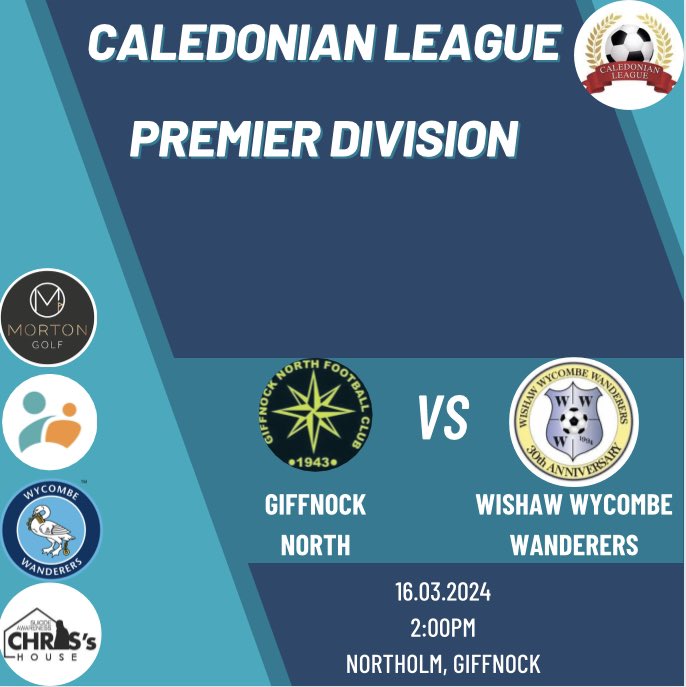 🆚 Giffnock North 🏆 Caledonian League - Premier Division 📅 16.03.24 🕑 2:00pm 🏟️ Northolm 🌆 Giffnock @GNorthAFC @ScotAmFA @MortonGolfing @scottish_aff @CaledonianAFA @bluntphil @nlcpeople @PressSport