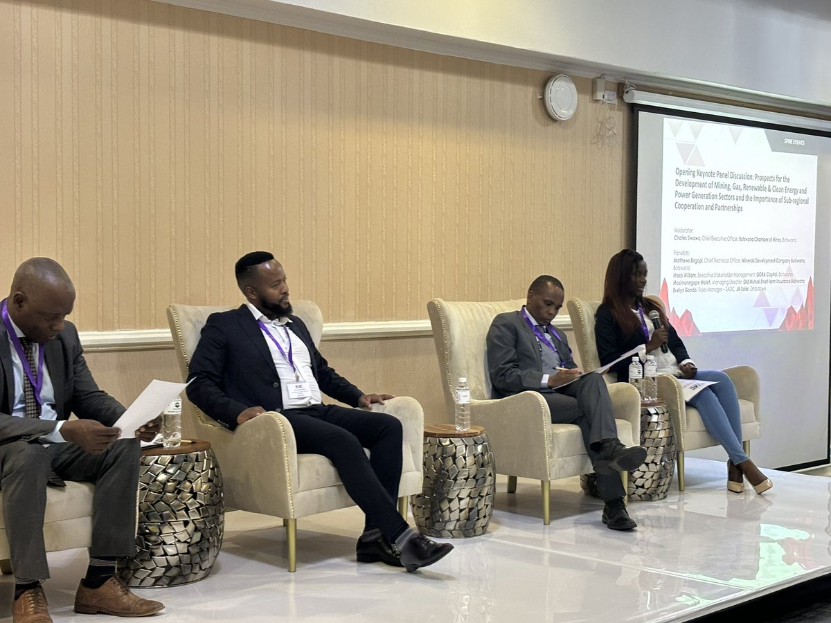 BotswanaBMEExpo's tweet photo. Opening panel discussion at Botswana Mining &amp; Energy Conference &amp; Expo with speakers from Botawana and the SADC region sharing their expertise. https://t.co/kma9ilDZNK