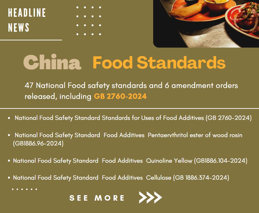 GFoodmate's tweet photo. China
📢Big news | 47 food safety national standards and 6 amendments such as the “National Food Safety Standard  Standards for Uses of Food Additives” (GB 2760-2024) are issued.
https://t.co/5bnE5p9hOP
#foodstandard #China #foodaddtive https://t.co/3Y3q5Szekx