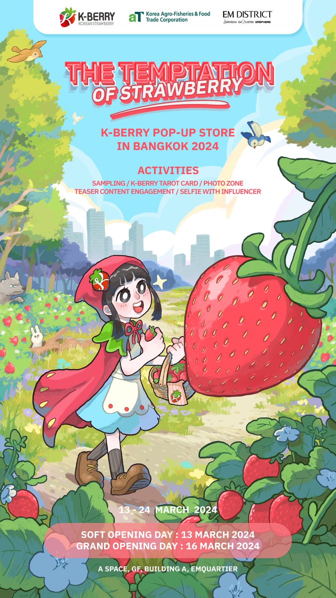 TripleclickTH's tweet image. เย้ายวนเกินห้ามใจ ‘The Temptation of Strawberry’ ร้านพอปอัปสตรอว์เบอร์รีเกาหลีของ K-BERRY ในกรุงเทพฯ เชิญ แปลน - รัฐวิทย์ ร่วมส่งมอบความหอมหวานผ่านสตรอว์เบอร์รีเกาหลี ใจฟูกันทั่วหน้าแน่นอน

อ่านเพิ่มเติม📍facebook.com/TripleclickTH/…

#คนของแปลน #PlanRathavit