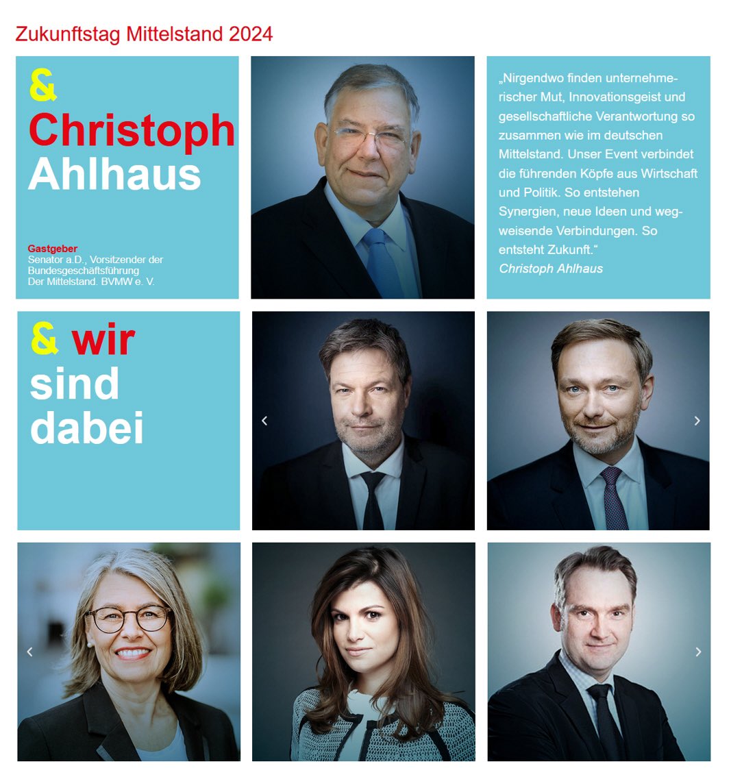 Heute ist großer Zukunftstag-Mittelstand.de in Berlin mit 5.000 Anmeldungen. Ich freue mich, bei hochkarätiger Besetzung ebenfalls auf dem Podium mitzuwirken im Panel „Digital- und Innovationsstandort Deutschland“. Es wird kritische Diskussionen geben. <a href="/BVMWeV/">Der Mittelstand. BVMW e.V.</a> <a href="/BITMi/">BITMi</a> <a href="/EUdigitalsme/">European DIGITAL SME Alliance</a>