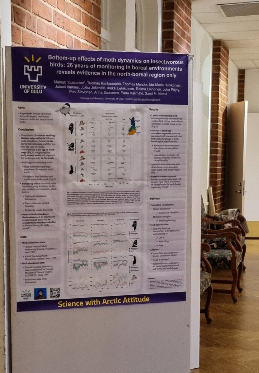 Interested in insect-bird trophic interactions? 🐛🐦‍⬛  Feel free to swing by my poster at #NordicOikos2024 today to hear more! @UniOulu