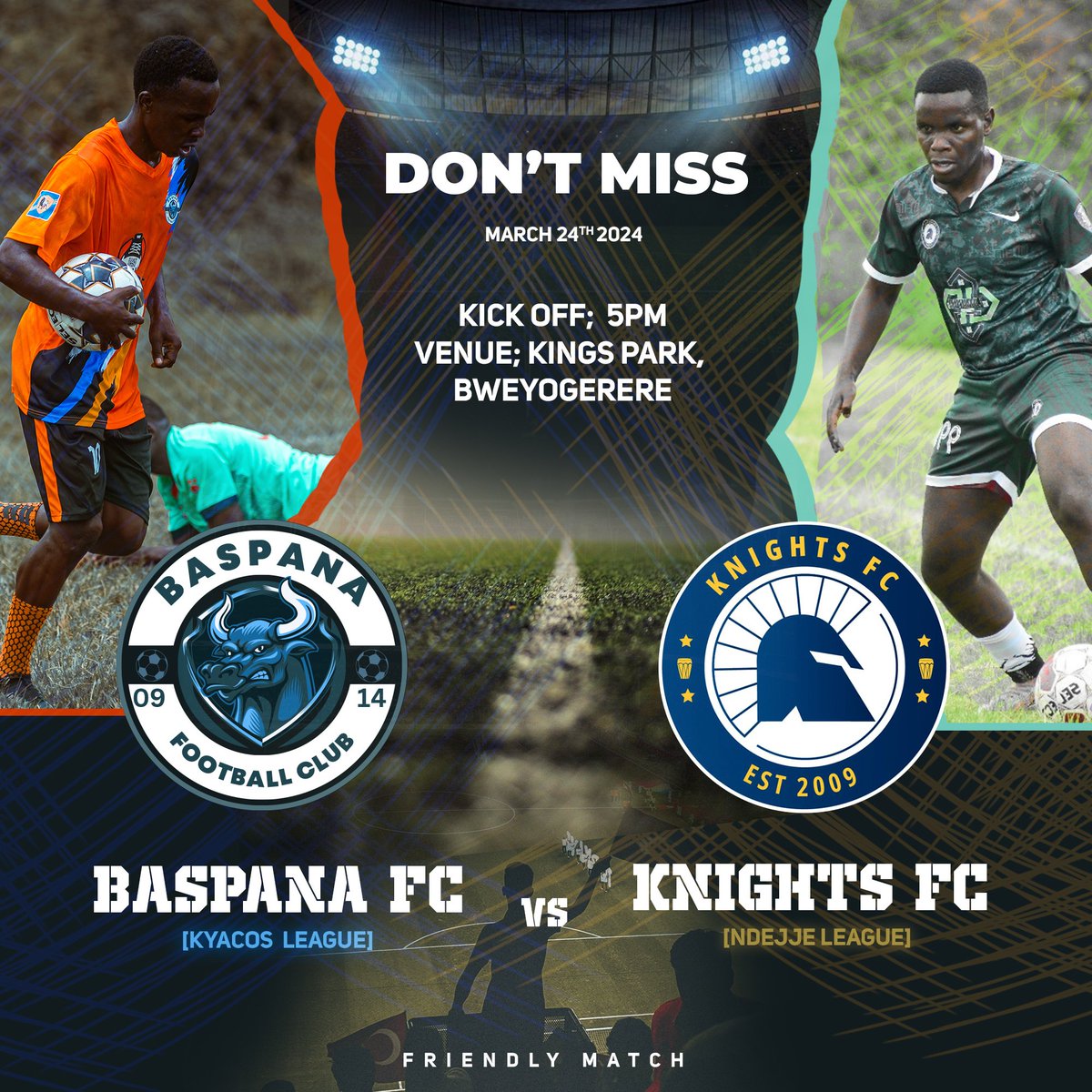 baspana_FC's tweet photo. Now that the news has been broken. @Kyambogo_FL we are showing @09_knights what BaspanaFC can do. 
Catch us the next game week for a friendly match @Kingsparkarena 5:00PM 
#WeAreBaspanaFC. No one does it like we do. We are ready whenever you are. https://t.co/1fxsJfeN6x