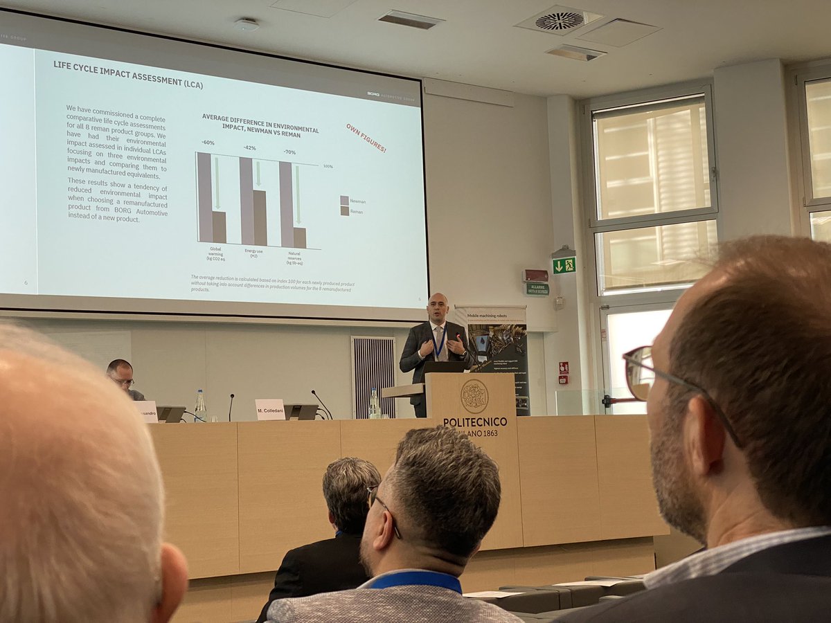 dirkvandenpoel's tweet image. The positive impact of remanufacturing is huge (see slide). #reman #FlandersMake #Sustainability