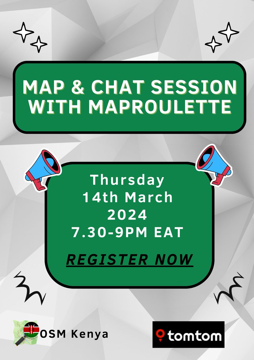 We have been hosting a series of weekly mapathons and tomorrow we will be having a map and chat session at 7.30-9PM EAT (14th Mar 2024) as we contribute to OpenStreetMap using MapRoulette. Sign up here forms.gle/eA19vQeW18wfT4…