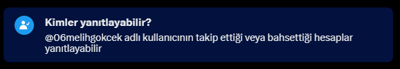 Karşı taraftan yorum gelmesin özelliği 😅 Alem dediğin şey sınırlı bir alan mı? <a href="/06melihgokcek/">İbrahim Melih Gökçek</a>