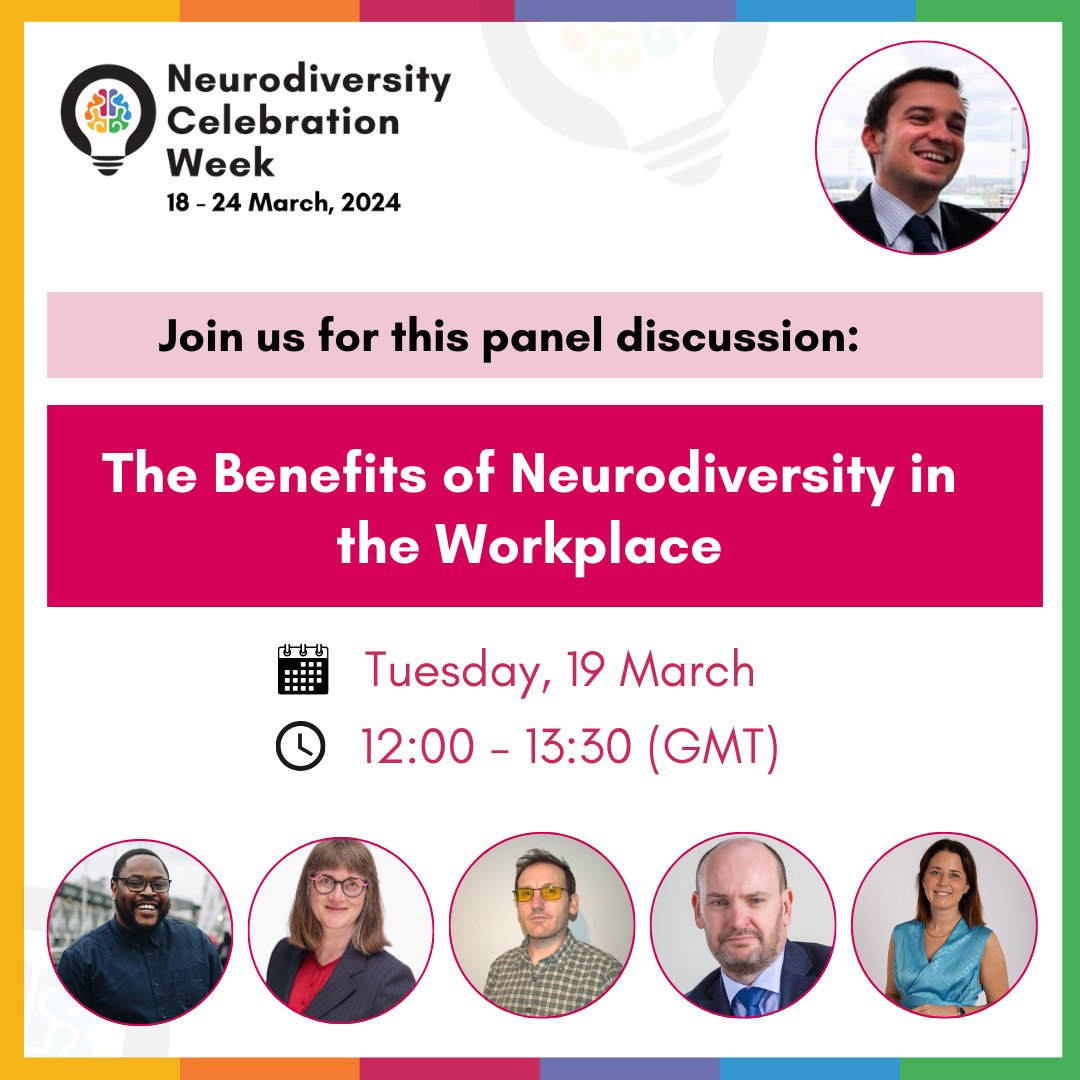 Join us 19 March at 12:00 (GMT) for a panel discussion on neurodiversity in the workplace — backed by the latest academic research, highlighting neurodivergent experiences and best practices. Register for the free event: bit.ly/3P9nsdA #NeurodiversityCelebrationWeek