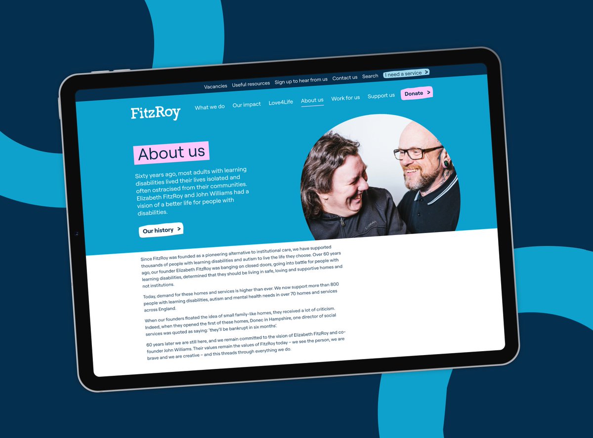 Fat Beehive are delighted to accompany disability charity Fitzroy with a new website. With limited assets available, Fat Beehive got creative, combining audience research with a playful design. fitzroy.org #LivingWithDisability #charitysector #digitalagency