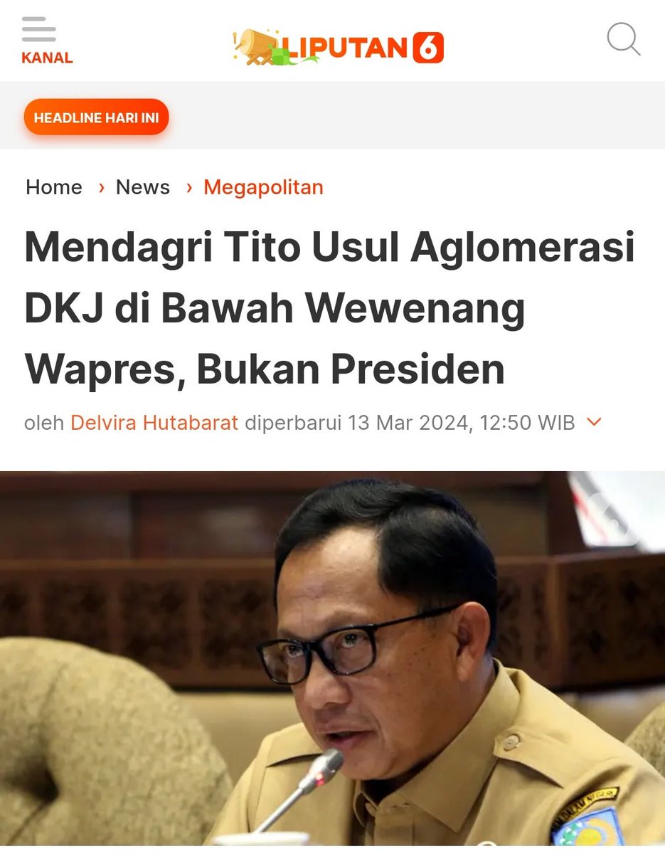 ARSIPAJA's tweet photo. Tito usul Aglomerasi DKJ di bawah wewenang Wapres https://t.co/glvIjDiRmi