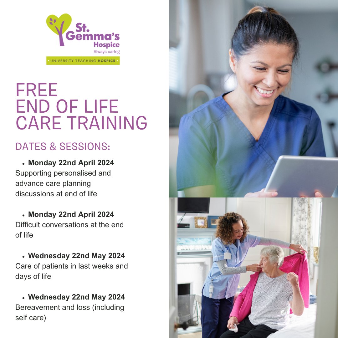 Free end of life training is available to anyone in #WestYorkshire who delivers care to individuals towards the end of their lives. Increase your knowledge & confidence in providing culturally competent, personalised care. Visit eventbrite.co.uk/cc/end-of-life… to book your free place.