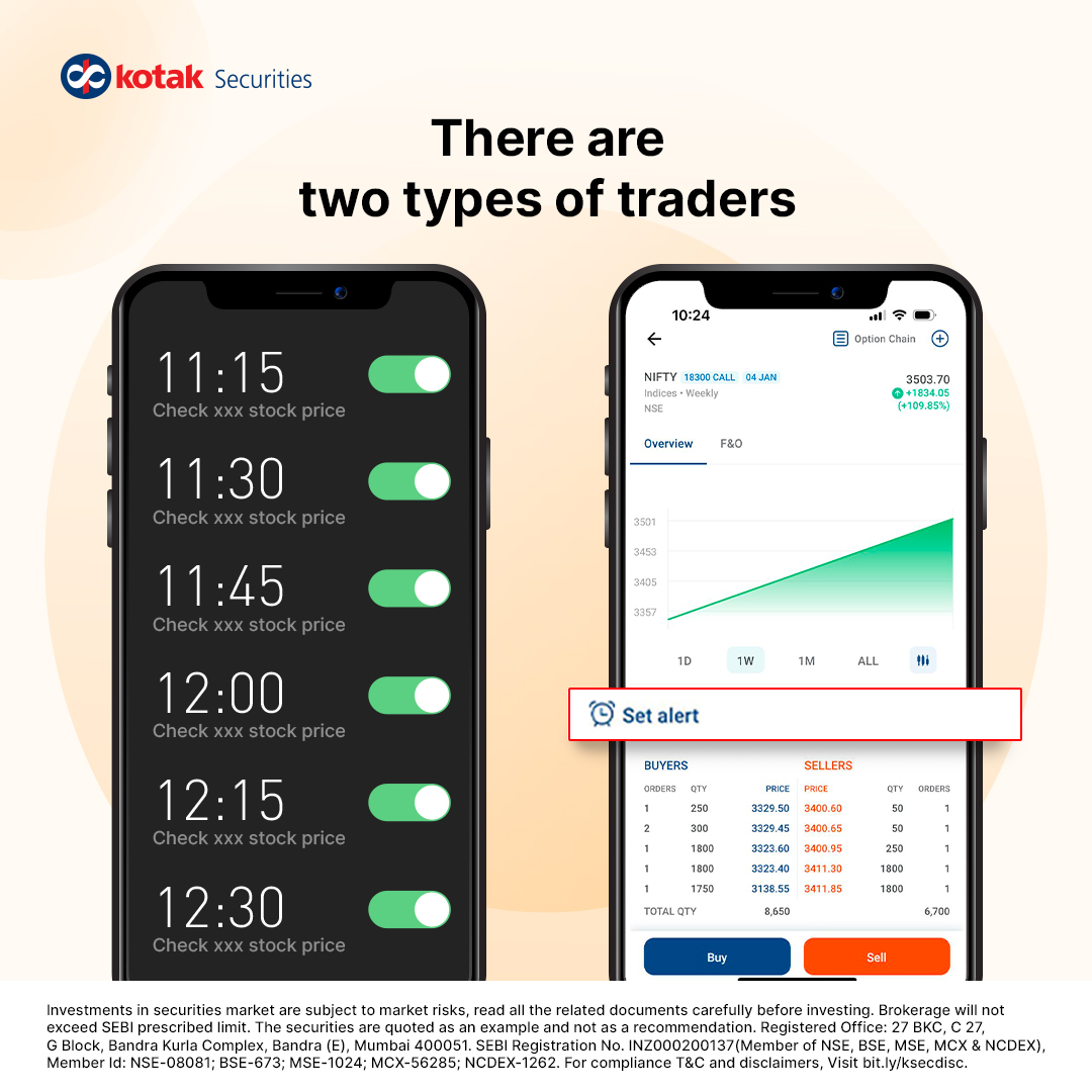 kotakneo's tweet photo. Do the smart work, on top of the hard work with Price Alerts on the Kotak NEO App
Disc: https://t.co/mM1sKSDjB8
#KotakSecurities #KotakNeo #NeoWayToTrade #PriceAlert #PriceAlertFeature #StockMarkets #Stocks https://t.co/WDVBSLPYBd