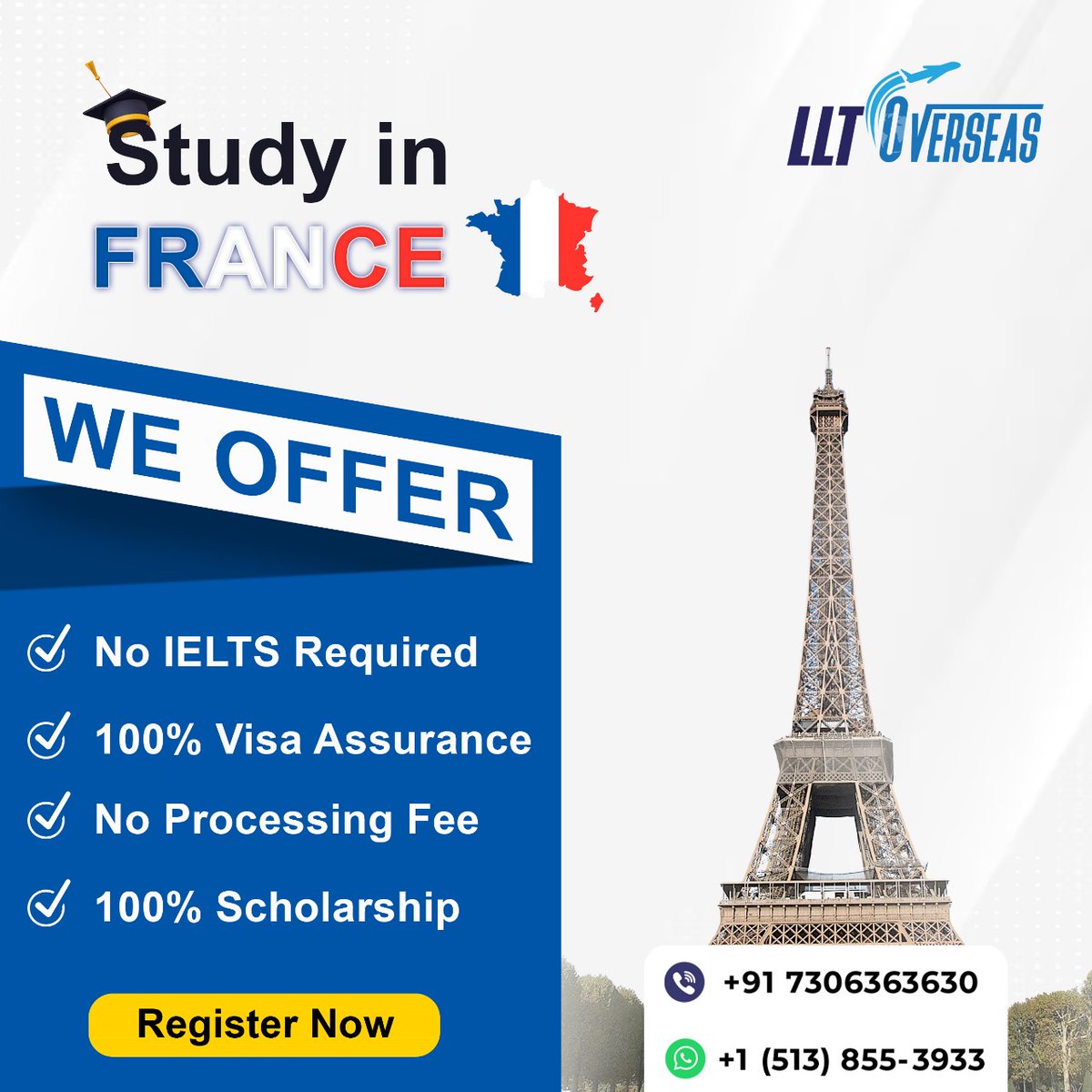 lltoverseas's tweet photo. Dream come true in studying abroad in France with our team.

* 100% Visa Success Rate
* No Processing Fee
* No IELTS Required
* Expert in Scholarships

Follow us: @llt_overseas

#lltoverseas #StudyAbroadExperts #GlobalEducationHub #ExploreDreamDiscover #ClickLinkInBio https://t.co/nsnXCGc40o