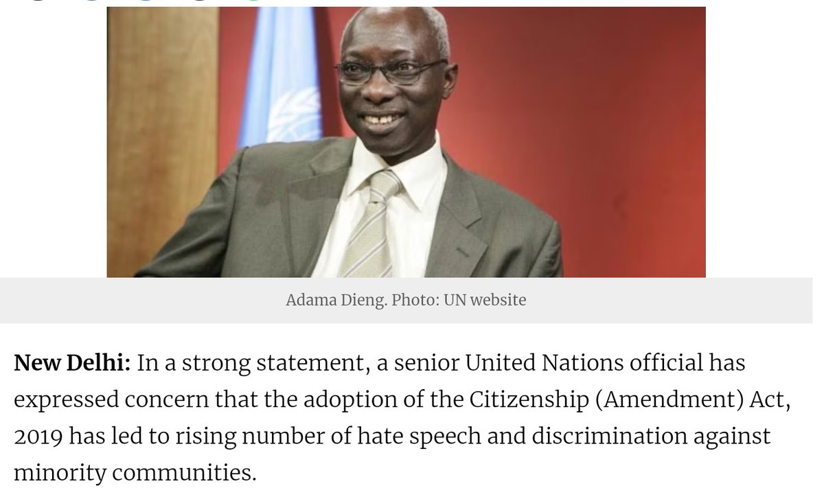 The comment of the spokesperson of Office of UN High Commissioner for HR that CAA “is fundamentally discriminatory in nature and in breach of India's international human rights obligations” contradicts Amit Shah’s claim that CAA is not to strip anyone of citizenship #NoCAA