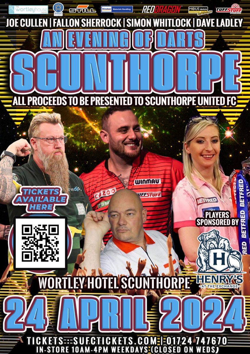 Buzzing for this 🔥 Can’t wait to see you in Scunthorpe 🎯 🎟️👉🏻 bit.ly/SUFCDARTS
