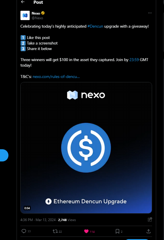Nexo #Dencum upgrade with a giveaway!