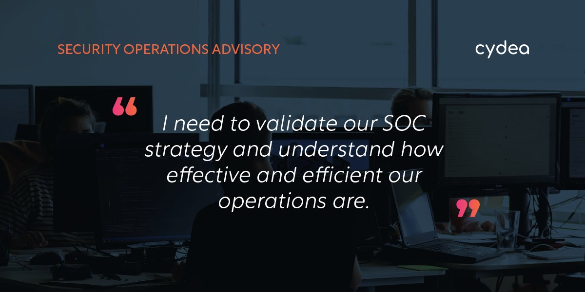 cydeaHQ's tweet image. Our pragmatic, actionable recommendations will help to improve the effectiveness and efficiency of your SOC and improve your return on investment.

Contact us to find out about how we can help you by emailing hello@cydea.com

#PositiveSecurity #SOC #SecurityOperations #MDR #EDR