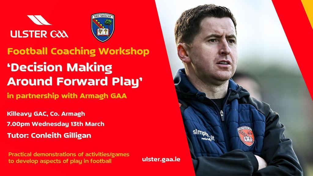 Tonight's workshop is in @KilleavyGAA 3G pitch start time 7pm. @Armagh_GAA @UlsterGAA