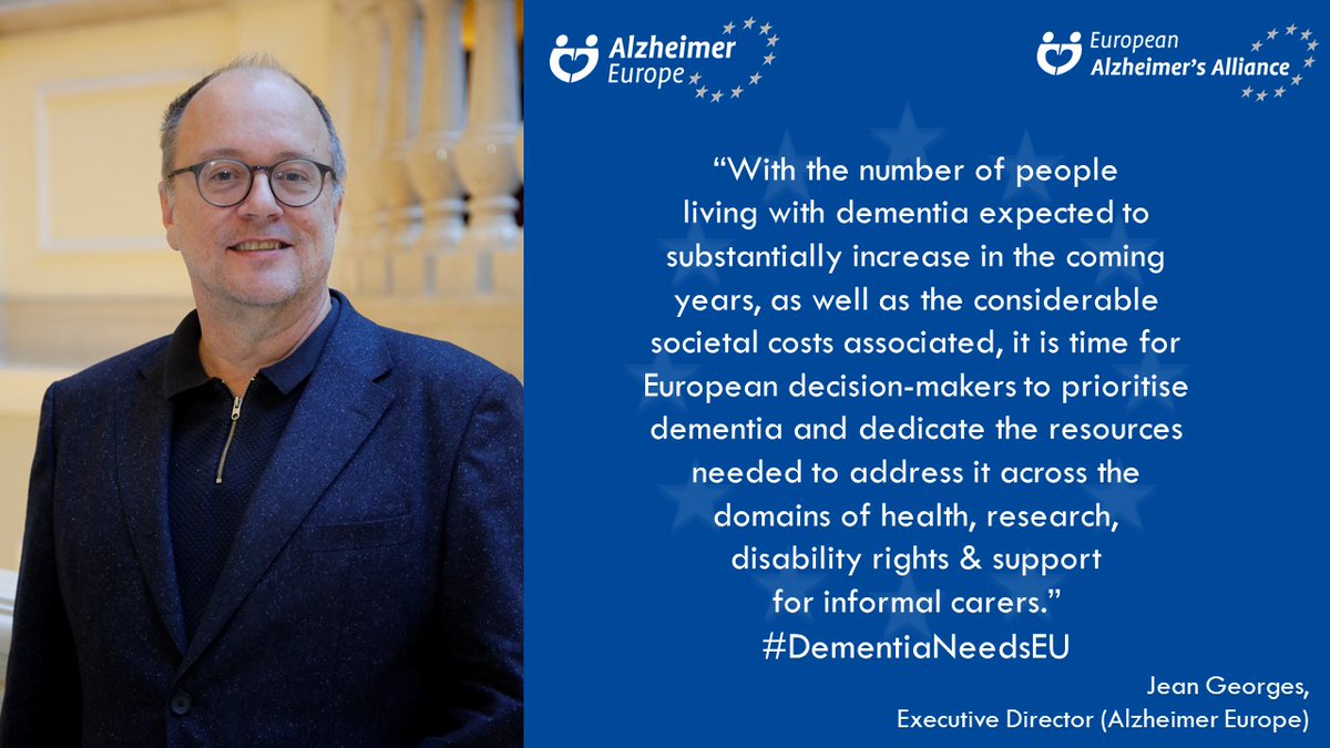 Our Director @JeanGeorgesAE is welcoming guests at this evening’s Alzheimer Europe reception at the Parliament in Brussels. He is sharing details of our EU campaign to prioritise dementia in the areas of health, research, disability policy & informal carers #DementiaNeedsEU