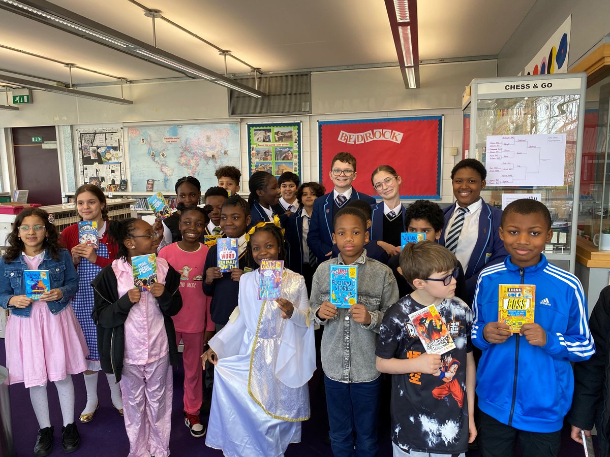 World Book Day Celebrations: Students from Harris Primary Academy Peckham Park joined us for a library treasure hunt. Supported by our skilful student librarians they solved riddles and answered literature questions to find their next clues. Well done! @HPAPPeckhamPark