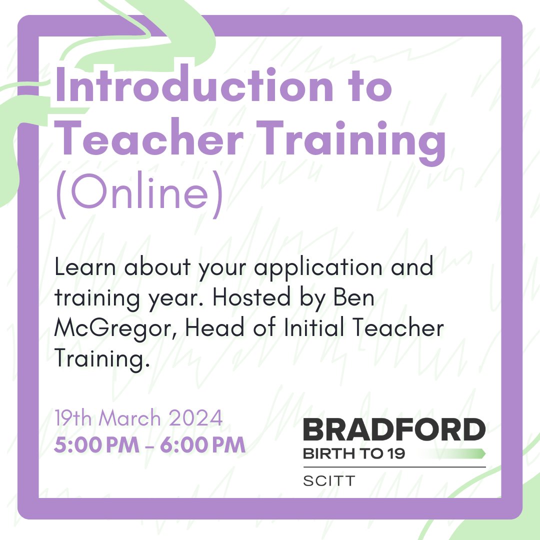 Check out our Eventbrite to sign up for our next Introduction to Teacher Training (Online)! 🖥️👨‍🏫📅

We can't wait to see you on 19th March 2024!😁

Sign up here👉 ow.ly/e0X450QvmJc