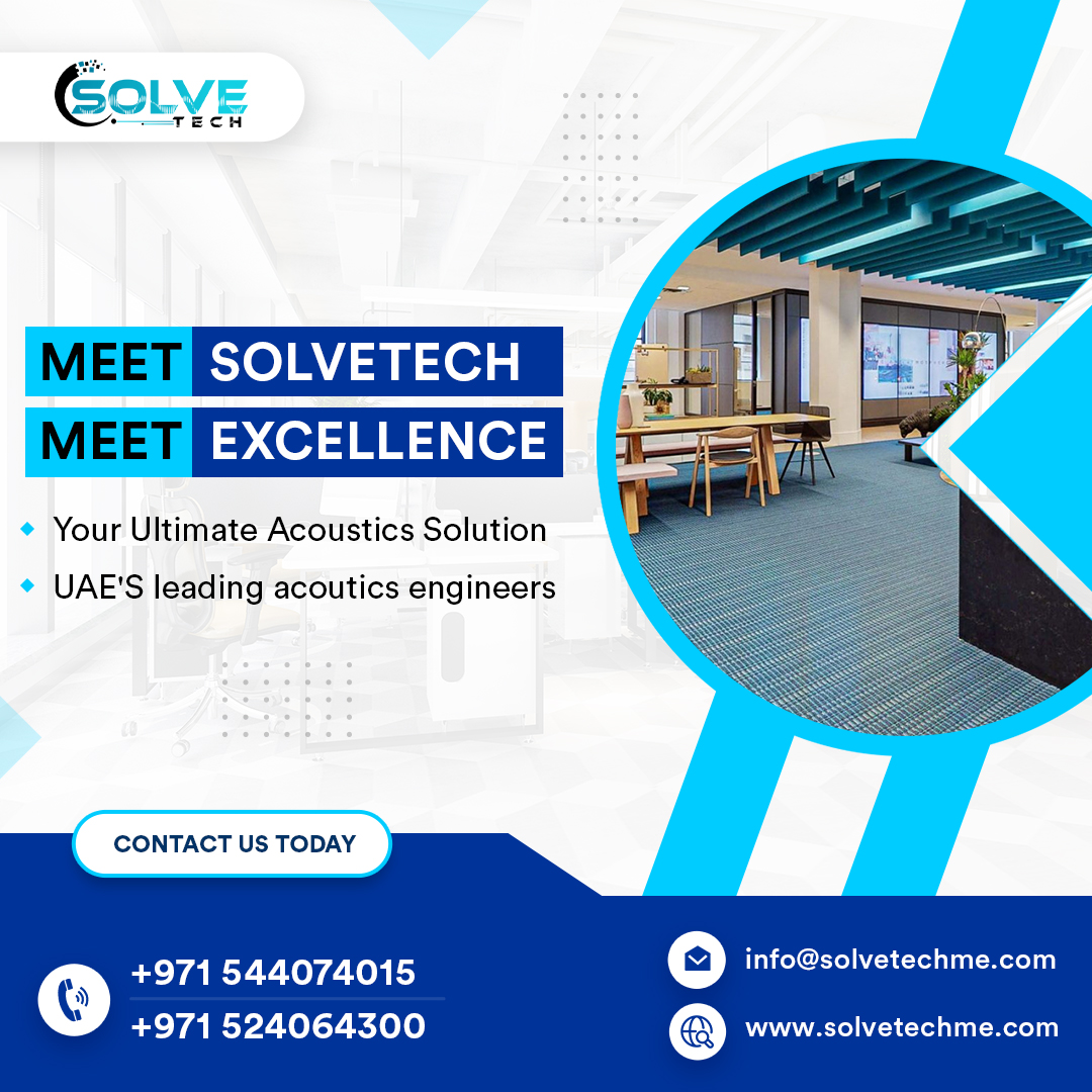 SolveTechLLC's tweet image. 🔊 Meet SolveTech - Meet Excellence in Acoustics Engineering Services in Dubai, UAE! 🎶🏆

Ready to elevate your sound environment? Contact us today and experience excellence with SolveTech! 🌟
📞 +971 524064300
📧 info@solvetechme.com

🔗solvetechme.com/acoustic-servi…
#SolveTech #UAE