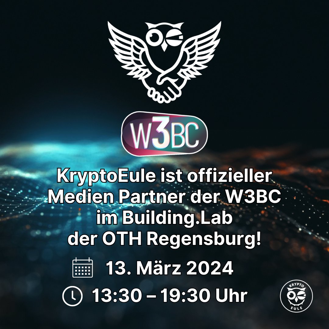 Heute findet in Regensburg die #W3BC statt!
Wir sind offizieller Medien Partner und ihr werdet Videos zu diesem Event in der nächsten Zeit auf unserem KryptoEule YouTube Kanal finden.

Leider kann @StefanViete nicht vor Ort sein und nicht wie geplant, das Abschluss-Panel…