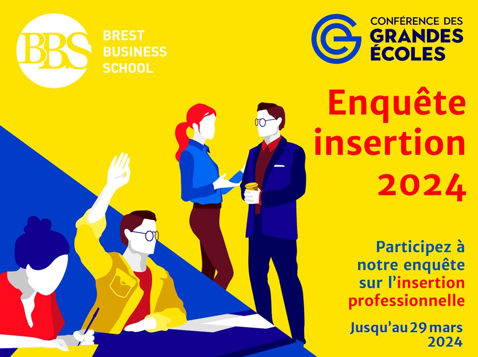 Brest BS (@brestbs) on Twitter photo 📢 Appel aux diplômés PGE 2021, 2022 et 2023 📢
👉 Prenez quelques instants pour partager votre parcours d'insertion en répondant à l'enquête ! V. Vous avez reçu un e-mail pour y répondre, regardez vos boîtes 👀
#enquete #insertion 📢 Appel aux diplômés PGE 2021, 2022 et 2023 📢
👉 Prenez quelques instants pour partager votre parcours d'insertion en répondant à l'enquête ! V. Vous avez reçu un e-mail pour y répondre, regardez vos boîtes 👀
#enquete #insertion