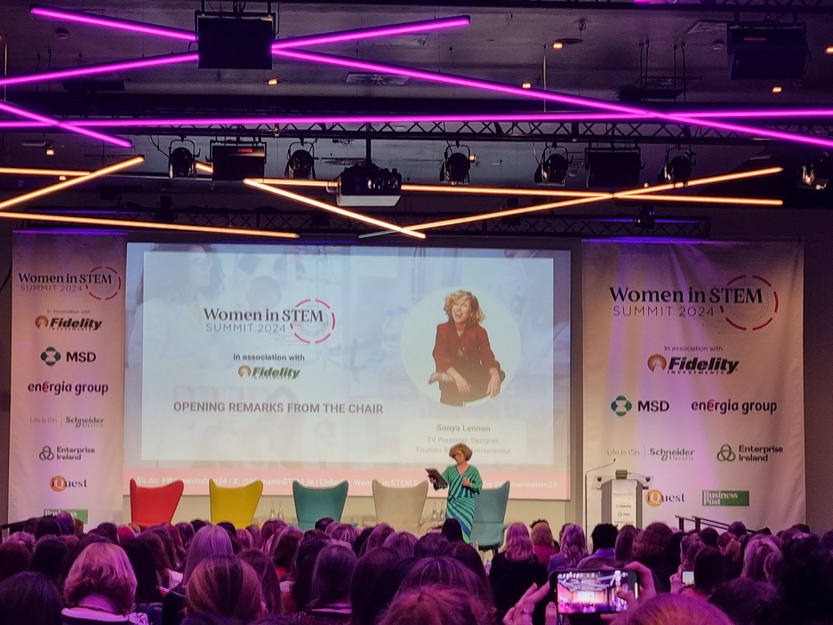Great kick off to todays @WomeninSTEM_ie summit @CrokeParkEvents 🙌 opening message by @sonyalennon... we are here 'To fundamentally disrupt women's representation in STEM' @REEdIDept @therealsarahfla @MTU_ie @jw_tra @FuzionComms