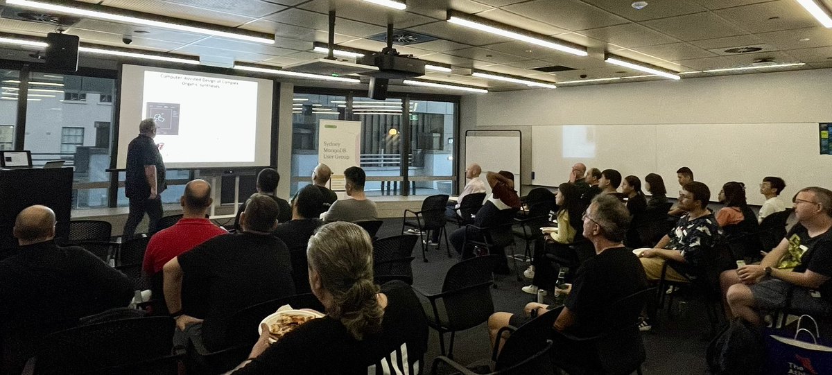 Had an amazing evening yesterday at #Sydney <a href="/MongoDB/">MongoDB</a> user group. A talk on Relational Migrator using AI to write code #java, followed by Pending.AI talk on using AI for molecular research purposes. Also shout out to Sydney <a href="/awscloud/">Amazon Web Services</a> for the venue