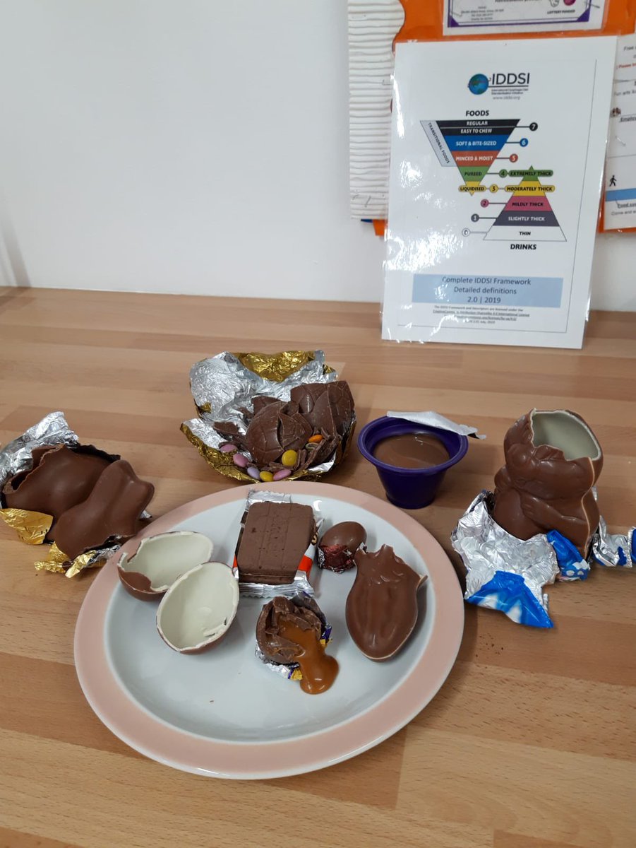 For swallow awareness day 2024 our children’s Dysphagia team testing Easter chocolate so that we can give families advice about best textures for their children. It’s a tough job…. #swallowaware2024 #rcslt