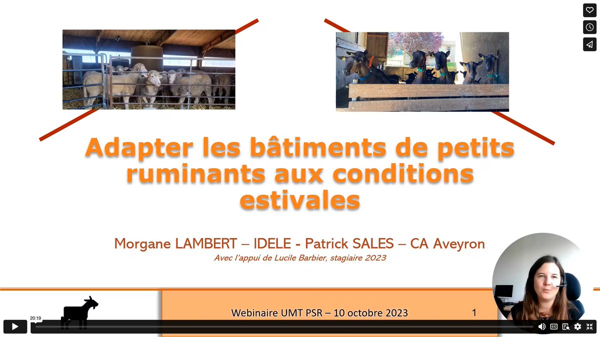 InstitutElevage's tweet image. Retour sur | Webinaire 💻 #Santé #Caprine 🐐 de l'@UMT_PSR et OMACAP
✅ Adapter les bâtiments de petits ruminants aux conditions estivales ☀️🌡️
↪️ Découvrez, dans cette vidéo 🎞️, les indicateurs pour mieux apprécier le confort #thermique des chèvres
👇👇👇
vimeo.com/885127217