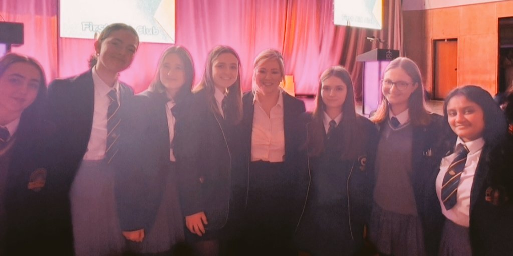 Absolutely delighted for our pupils to meet First Minister of Northern Ireland Michelle O'Neill, thank you for your inspirational speech @moneillsf @SistersIN_HQ @StCeciliasDerry @LumenC_Careers