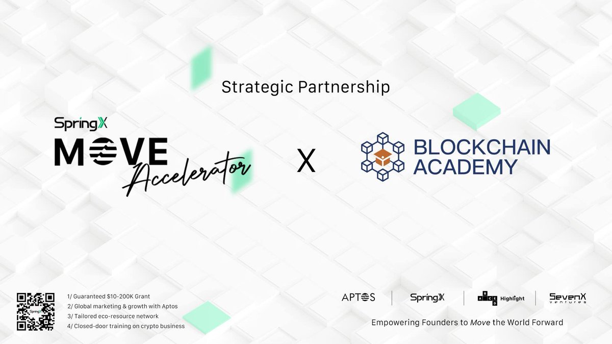 🌟 Excited to announce our partnership with the SpringX Move Accelerator! 👉 Aiming to empower entrepreneurs to advance towards success in the Move ecosystem. 💰 Admitted projects will recieve $10k - 200k Grants 📃 Apply by Mar 25th for SpringX Move Acc 👉…