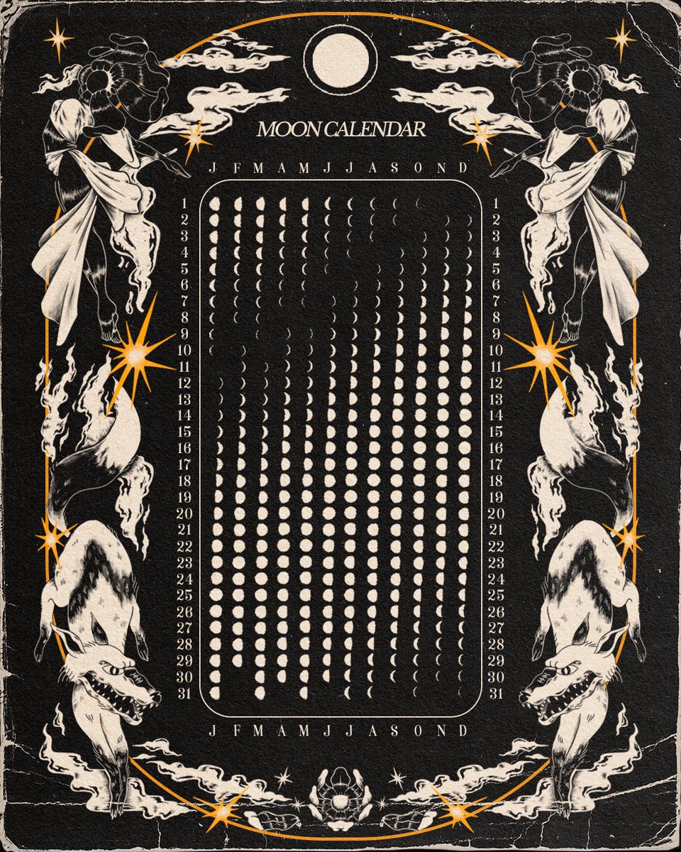 Calendrier lunaire que je viens de terminé 🌼✨ je le mets sur mon shop vendredi 💫