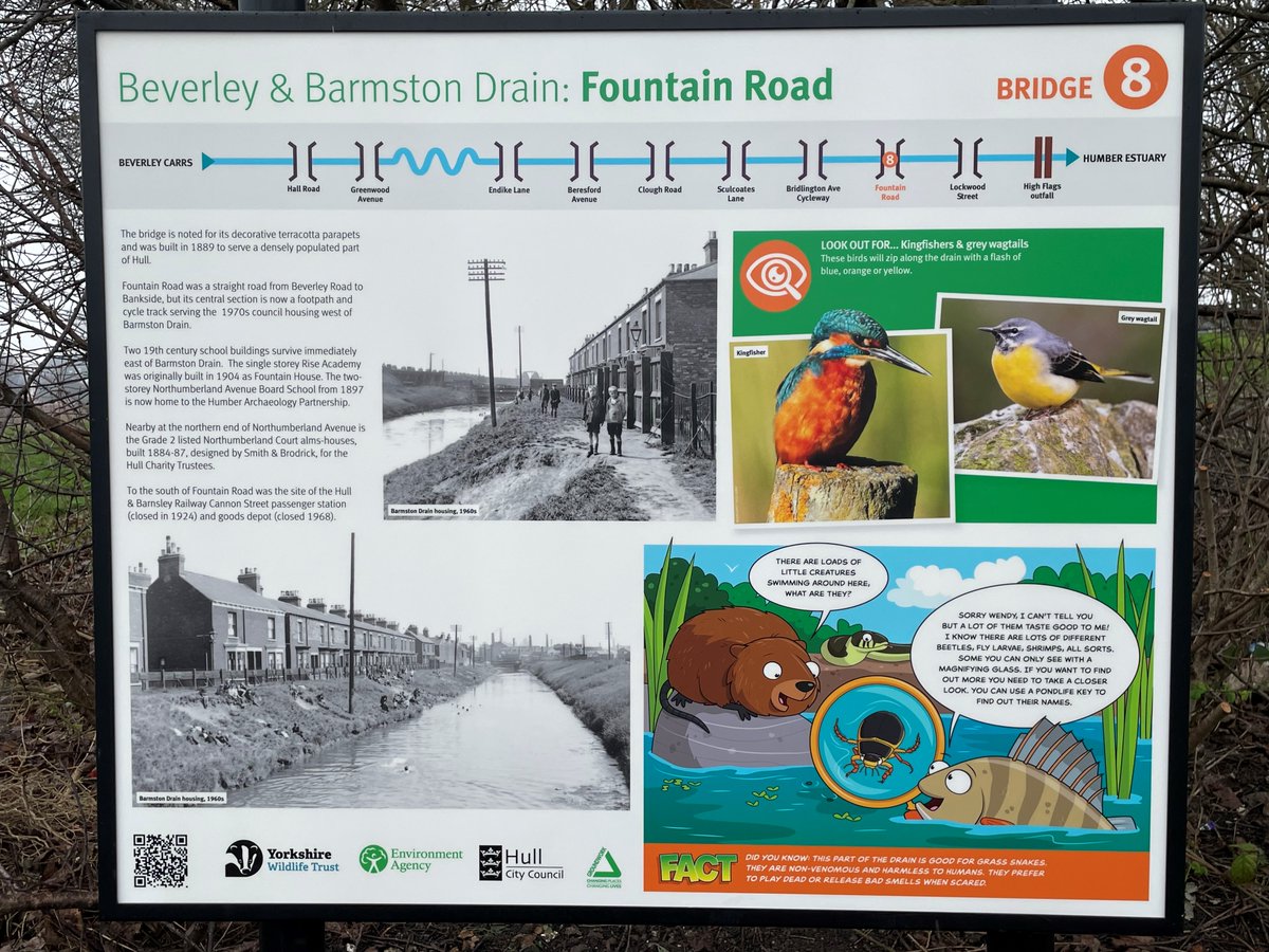 We’re loving the new Barmston Drain information boards in our neighbourhood! They certainly add a new splash of colour to the area. Our office is on Fountain Road